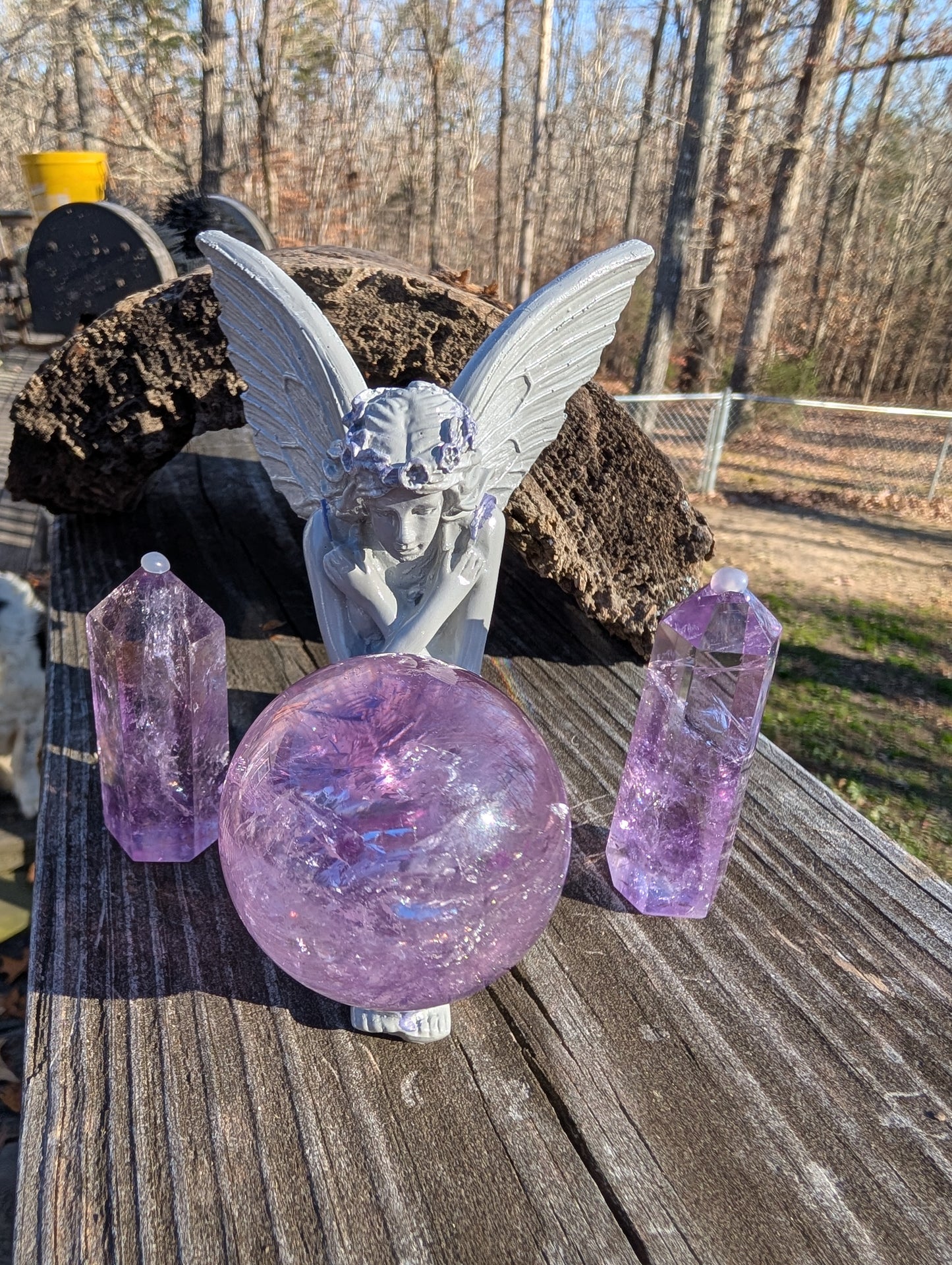 Amethyst Sphere & Tower Bundle - With Fairy Stand!