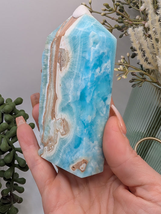 Hemimorphite Tower - Whispering Waters Crystal Point
