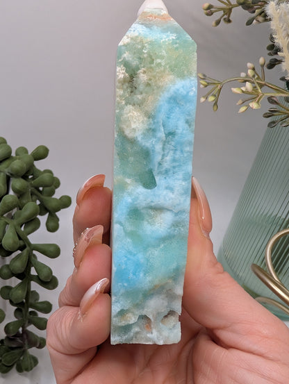 Hemimorphite Tower - Whispering Waters Crystal Point