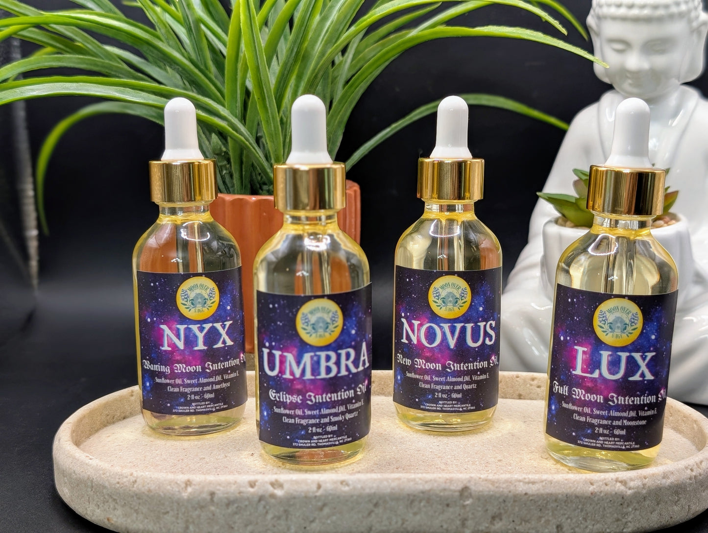 Moon Over Sage's Own Line of Intention Oils Infused with Crystals and Moon Magic!
