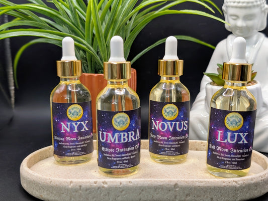 Moon Over Sage's Own Line of Intention Oils Infused with Crystals and Moon Magic!