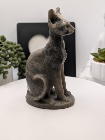Large K2 Stone Sphynx Cat Carving - Statement Piece!