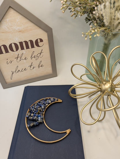 Copper Crescent Moons with Crystal Chips - Embrace the Celestial Magic!