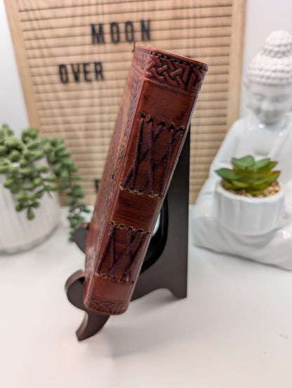 Brown Leather Journal with Metal Clasp Closure