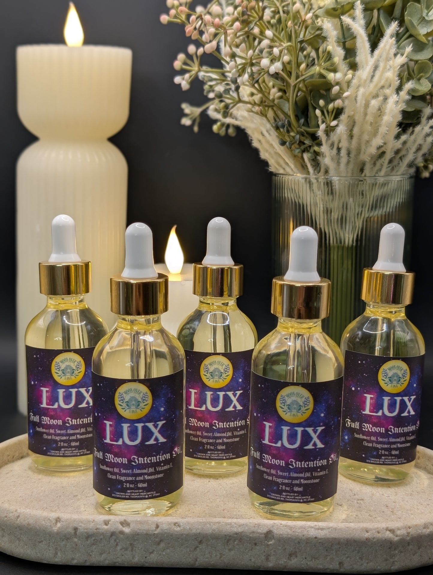 Moon Over Sage's Own Line of Intention Oils Infused with Crystals and Moon Magic!