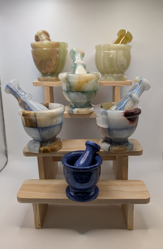Natural Mixed Stones - Mortar & Pestle Sets "Stunningly Beautiful"
