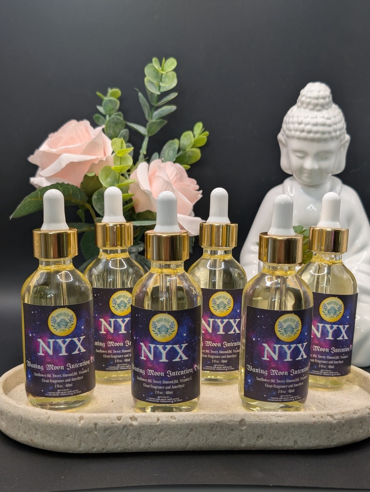 Moon Over Sage's Own Line of Intention Oils Infused with Crystals and Moon Magic!
