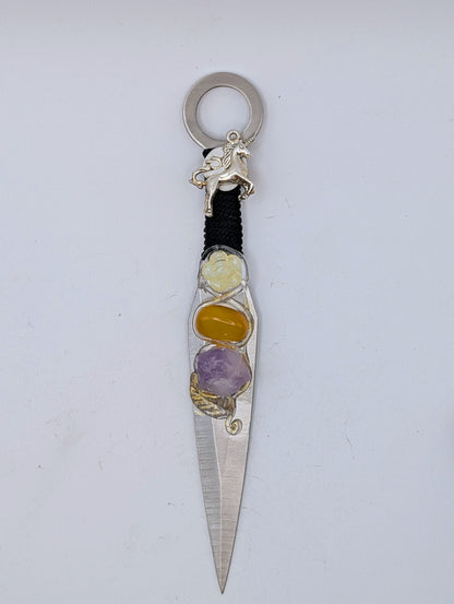 Metal & Crystal Daggers/Athames - Ritual Blades 6"