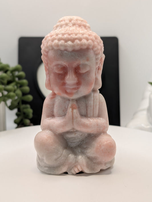 Pink Opal Buddha Statue - Statement Piece