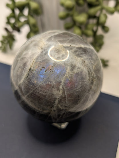 RARE Purple Flash Labradorite Sphere