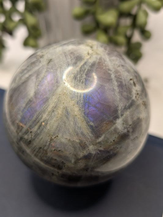 RARE Purple Flash Labradorite Sphere