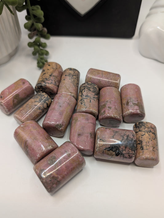 Rhodonite "Barrel Shaped" Tumbles - Extremely Rare Shape - High Quality Stones from Pakistan