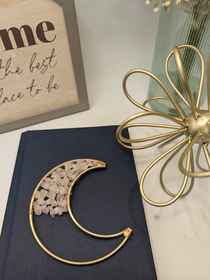 Copper Crescent Moons with Crystal Chips - Embrace the Celestial Magic!