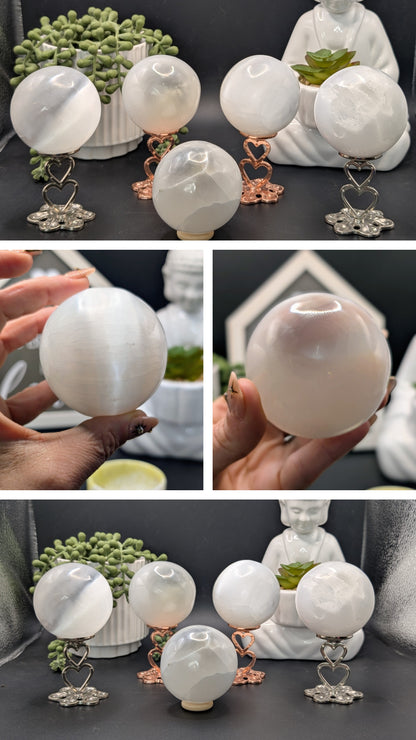 Polished Selenite Spheres