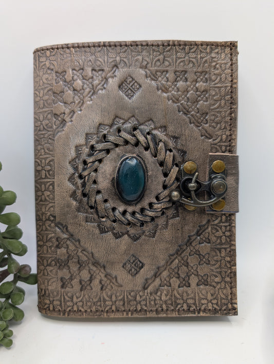 Small Leather Journal - 50 Pages with Metal Clasp Closure 6"x4.7"