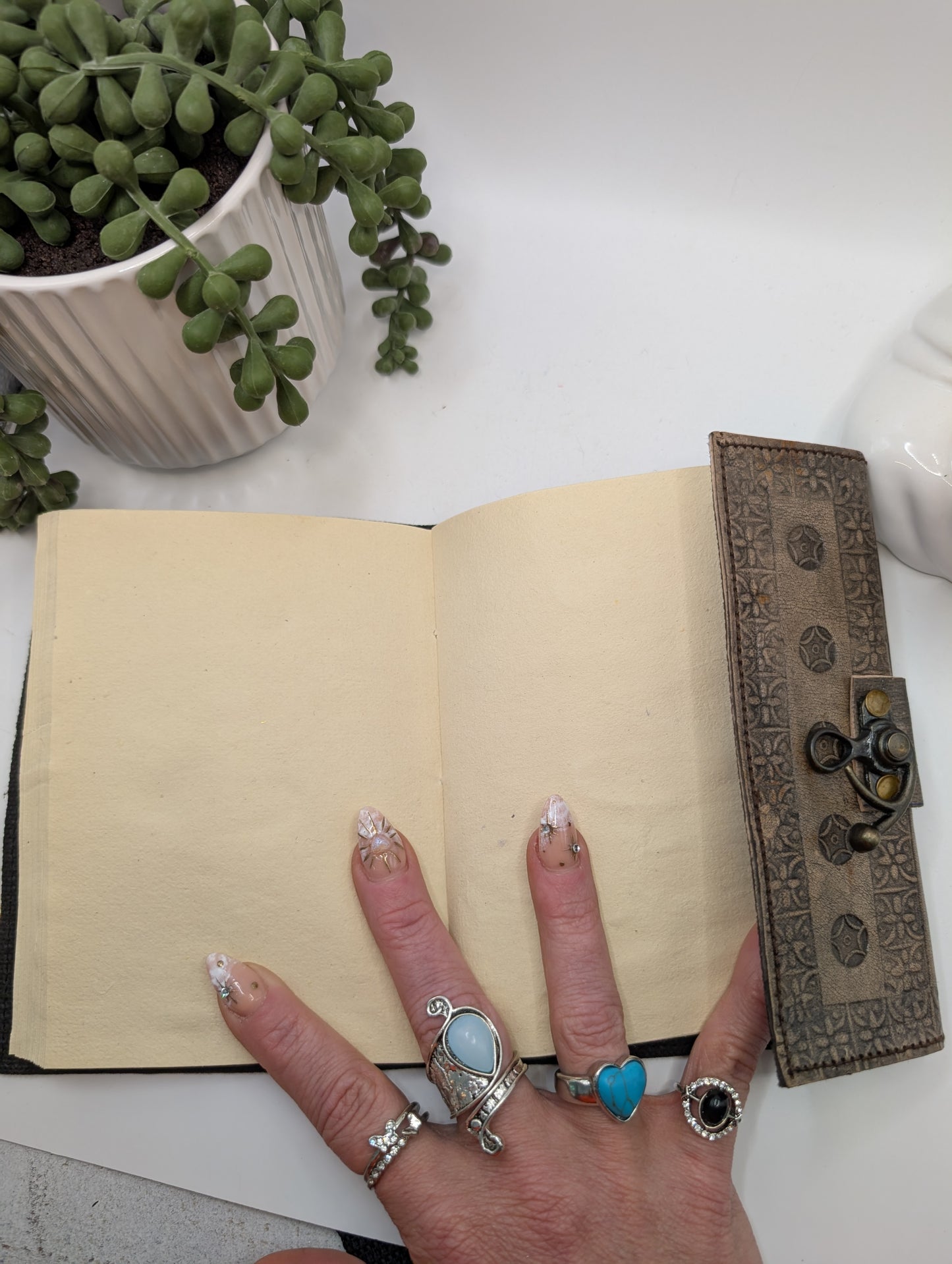 Small Leather Journal - 50 Pages with Metal Clasp Closure 6"x4.7"