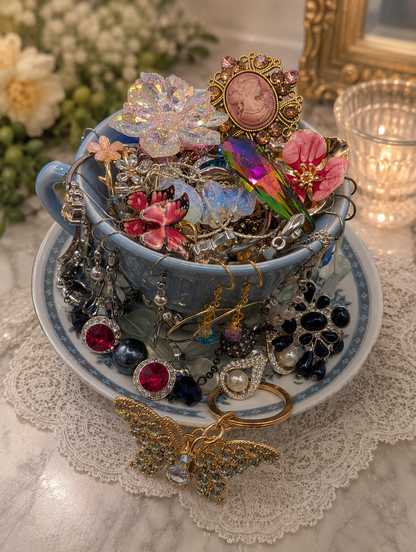 Vintage Teacup Jewelry Jars