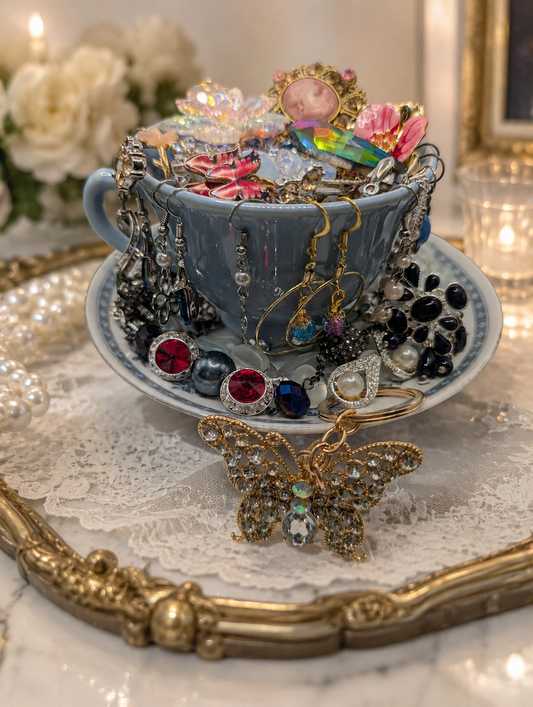 Vintage Teacup Jewelry Jars