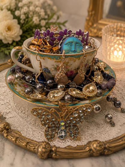 Vintage Teacup Jewelry Jars
