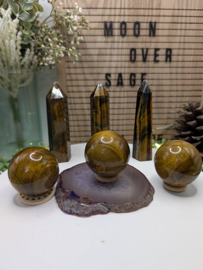 Tigers Eye Sphere & Tower Bundle