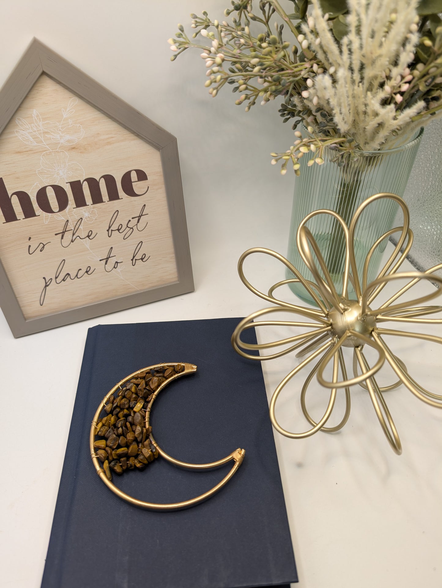 Copper Crescent Moons with Crystal Chips - Embrace the Celestial Magic!