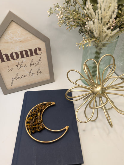 Copper Crescent Moons with Crystal Chips - Embrace the Celestial Magic!
