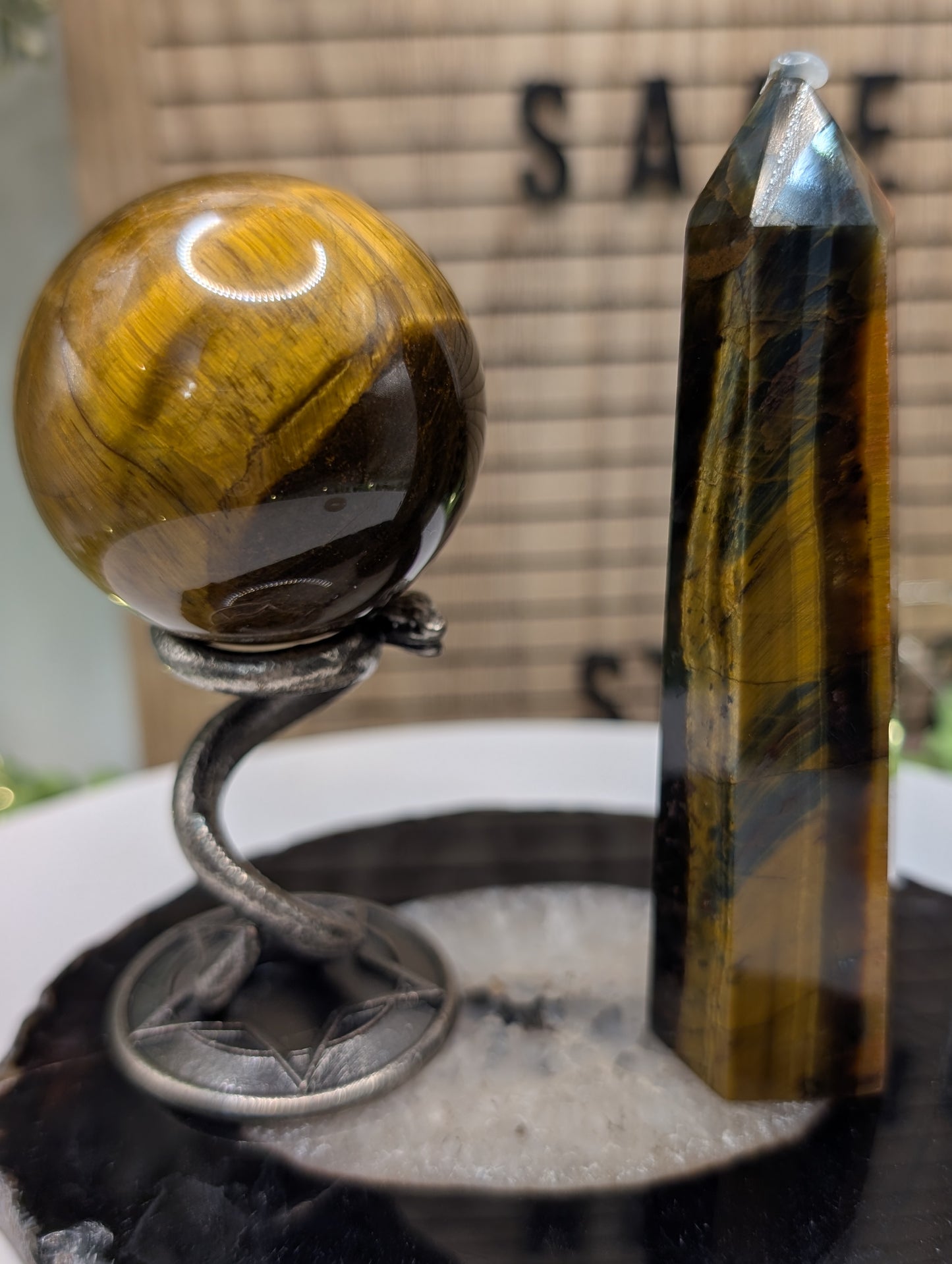 Tigers Eye Sphere & Tower Bundle