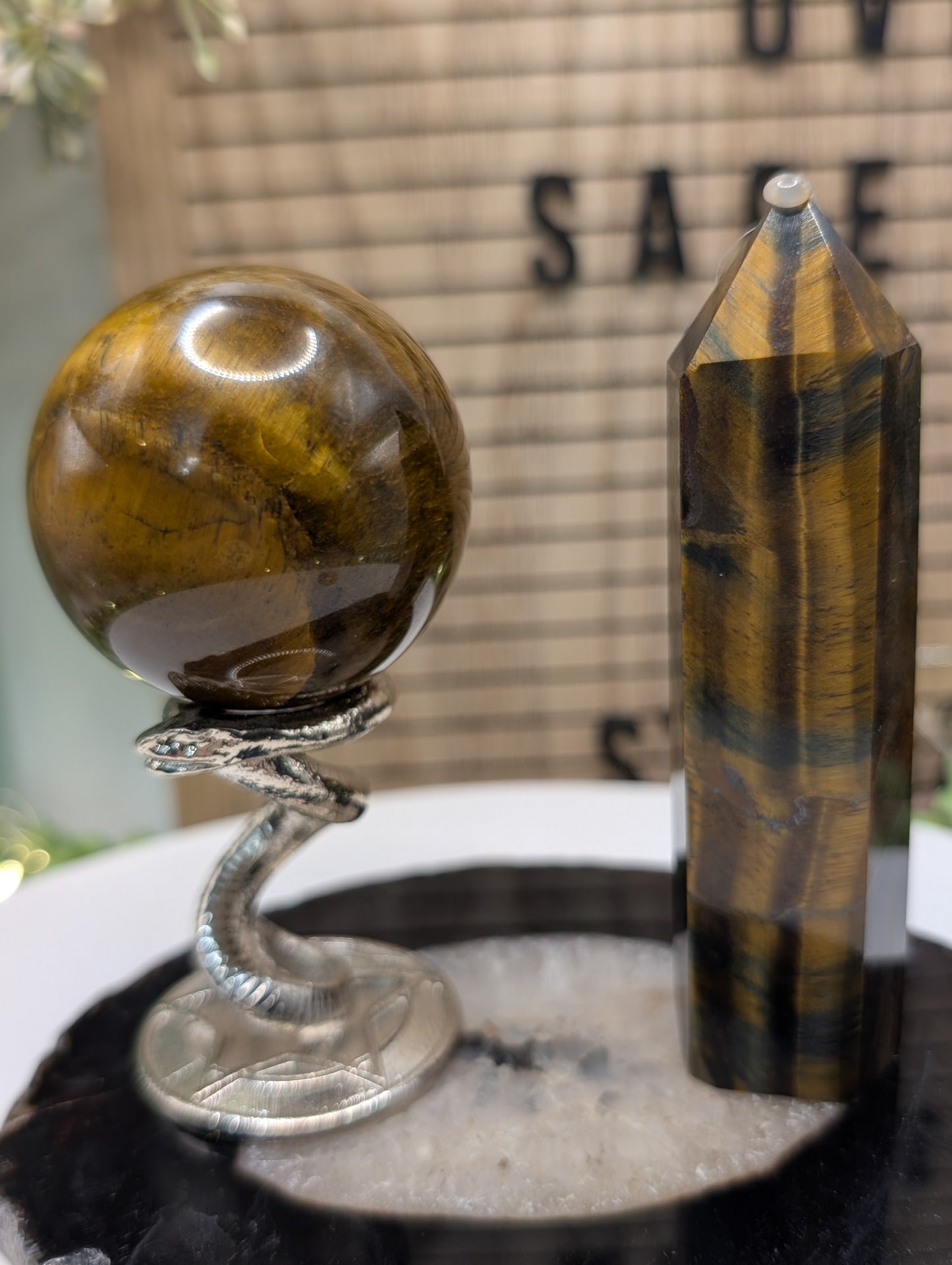 Tigers Eye Sphere & Tower Bundle