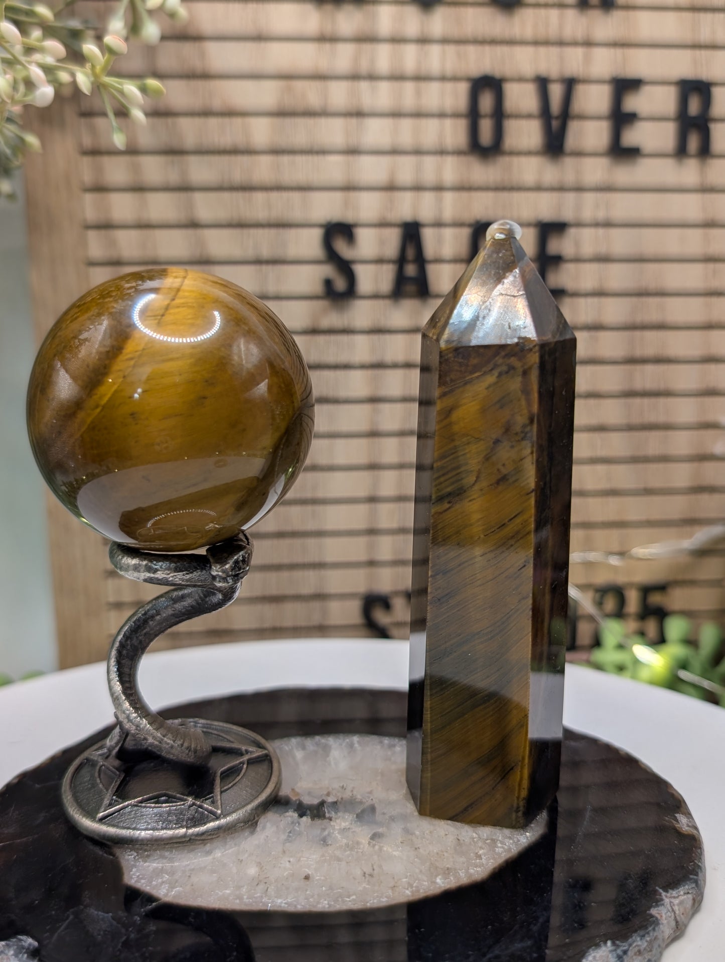 Tigers Eye Sphere & Tower Bundle
