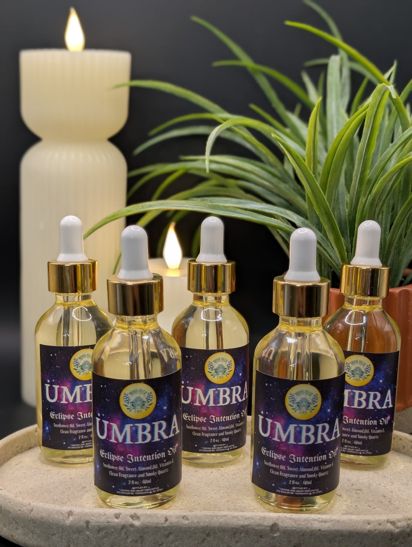 Moon Over Sage's Own Line of Intention Oils Infused with Crystals and Moon Magic!