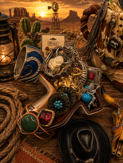 Western Jewelry Boot & Trinket Dish Duo