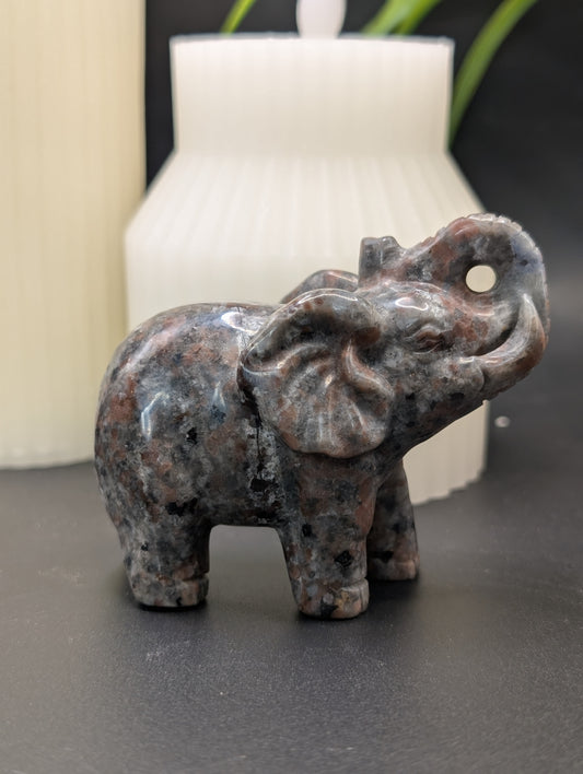 Yooperlite Elephant Carving - Figurine with Great UV Reaction!!