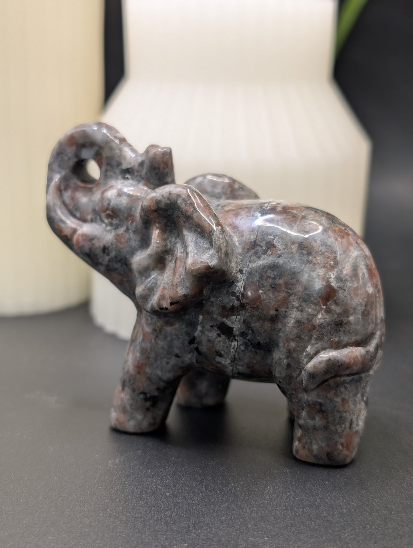 Yooperlite Elephant Carving - Figurine with Great UV Reaction!!