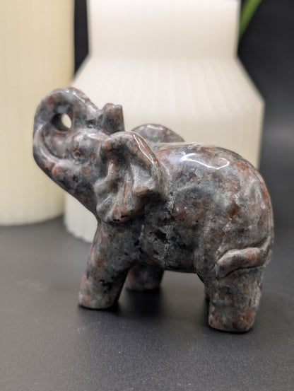 Yooperlite Elephant Carving - Figurine with Great UV Reaction!!