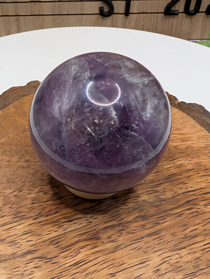Amethyst Sphere with Natural Rainbows