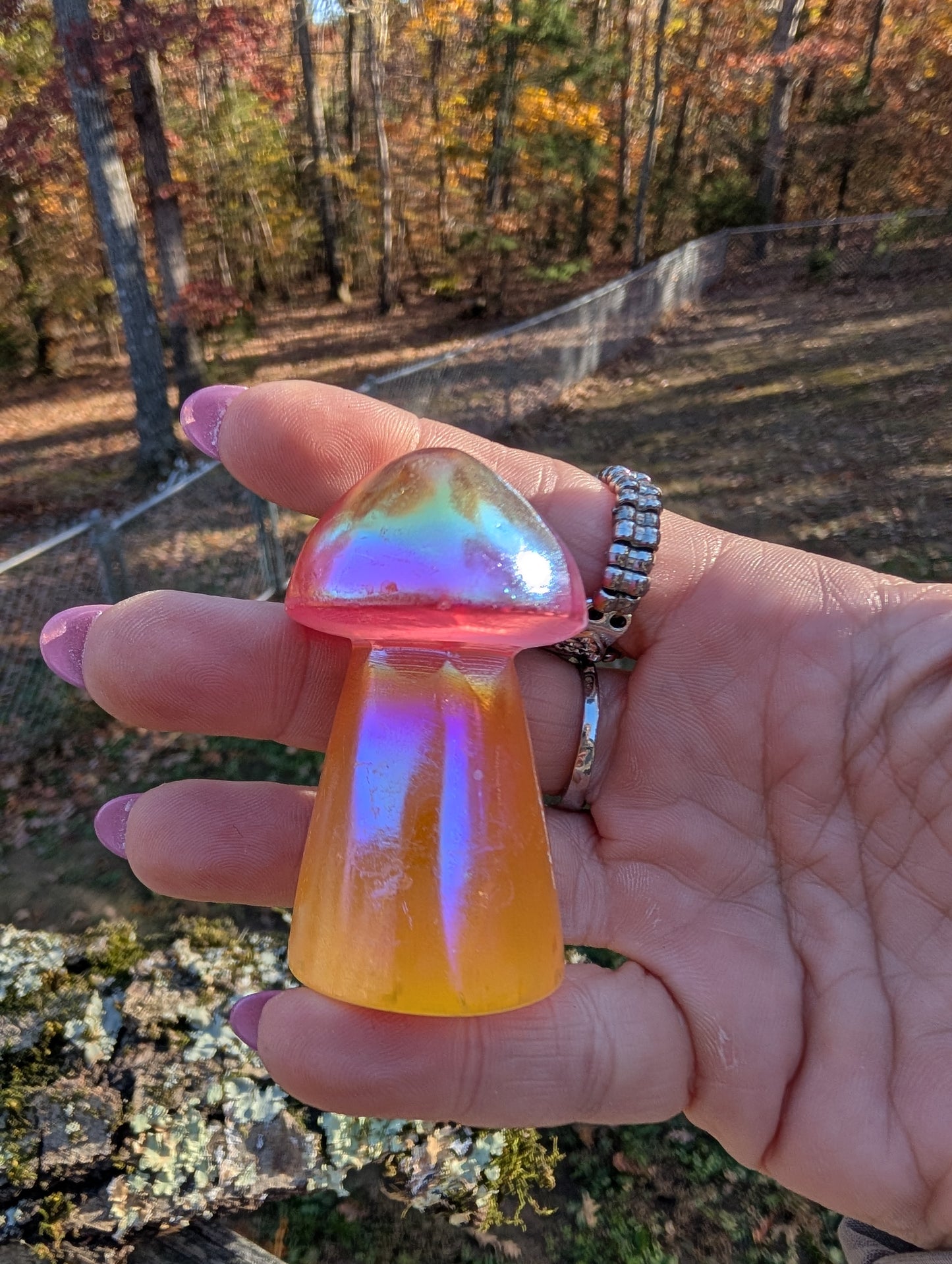 Aura Selenite Mushroom