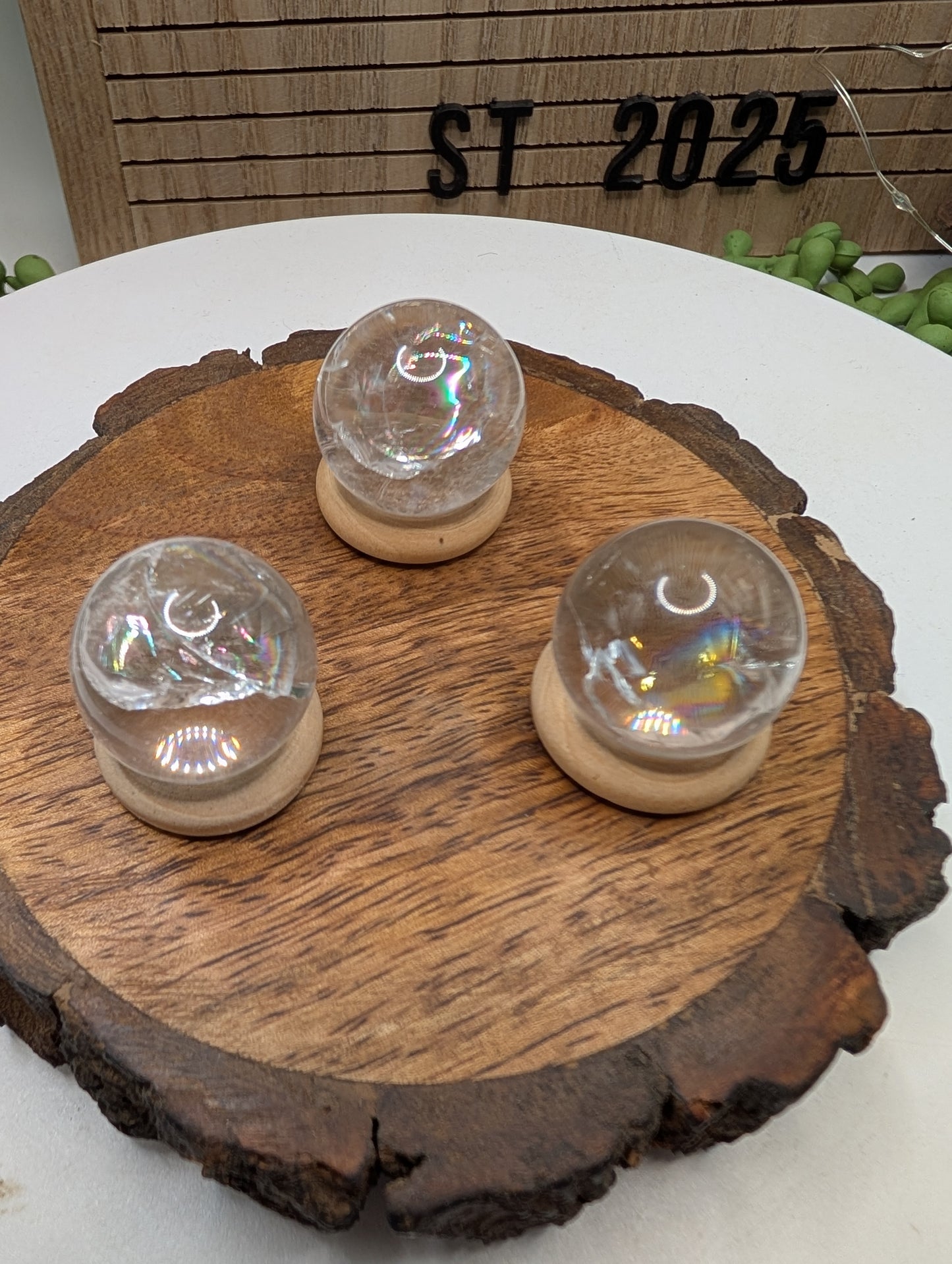 Clear Quartz Sphere with Exceptional Clarity & Rainbows