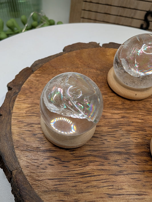 Clear Quartz Sphere with Exceptional Clarity & Rainbows