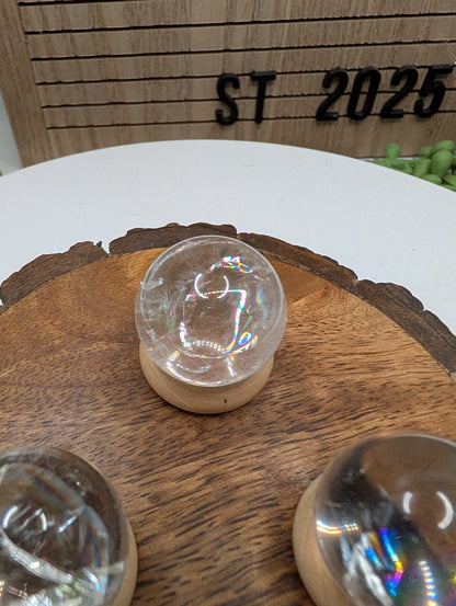 Clear Quartz Sphere with Exceptional Clarity & Rainbows