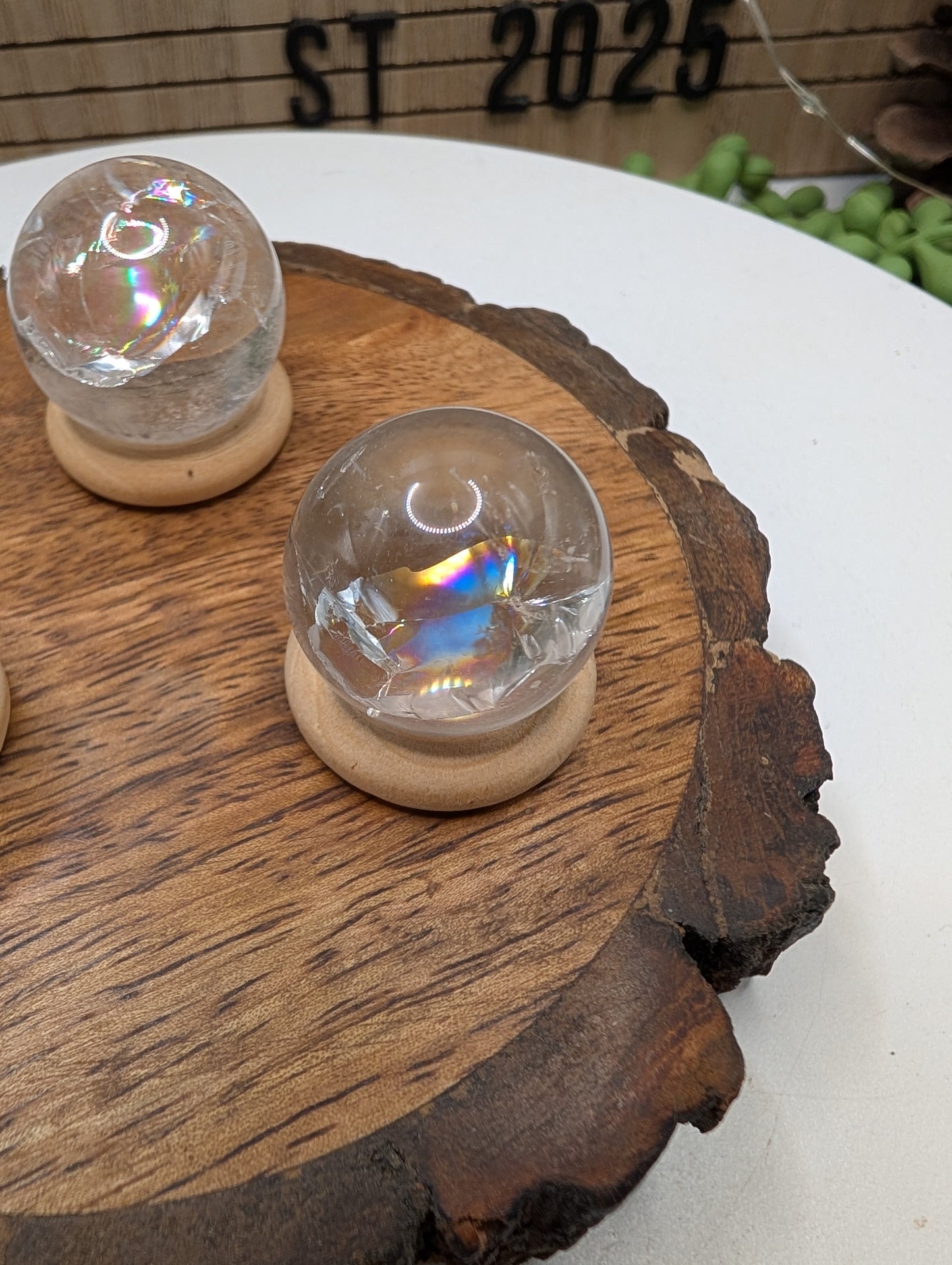 Clear Quartz Sphere with Exceptional Clarity & Rainbows