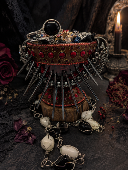 Crimson Cathedral Jewelry Jar
