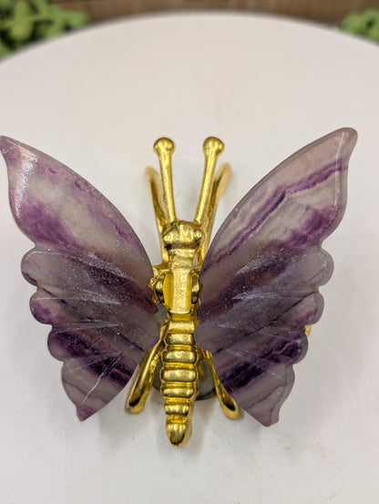 Fluorite Crystal Butterflies - Gemstone Decor