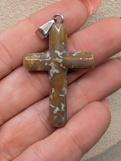Crystal Natural Stone Cross Pendants - Gemstone Necklace