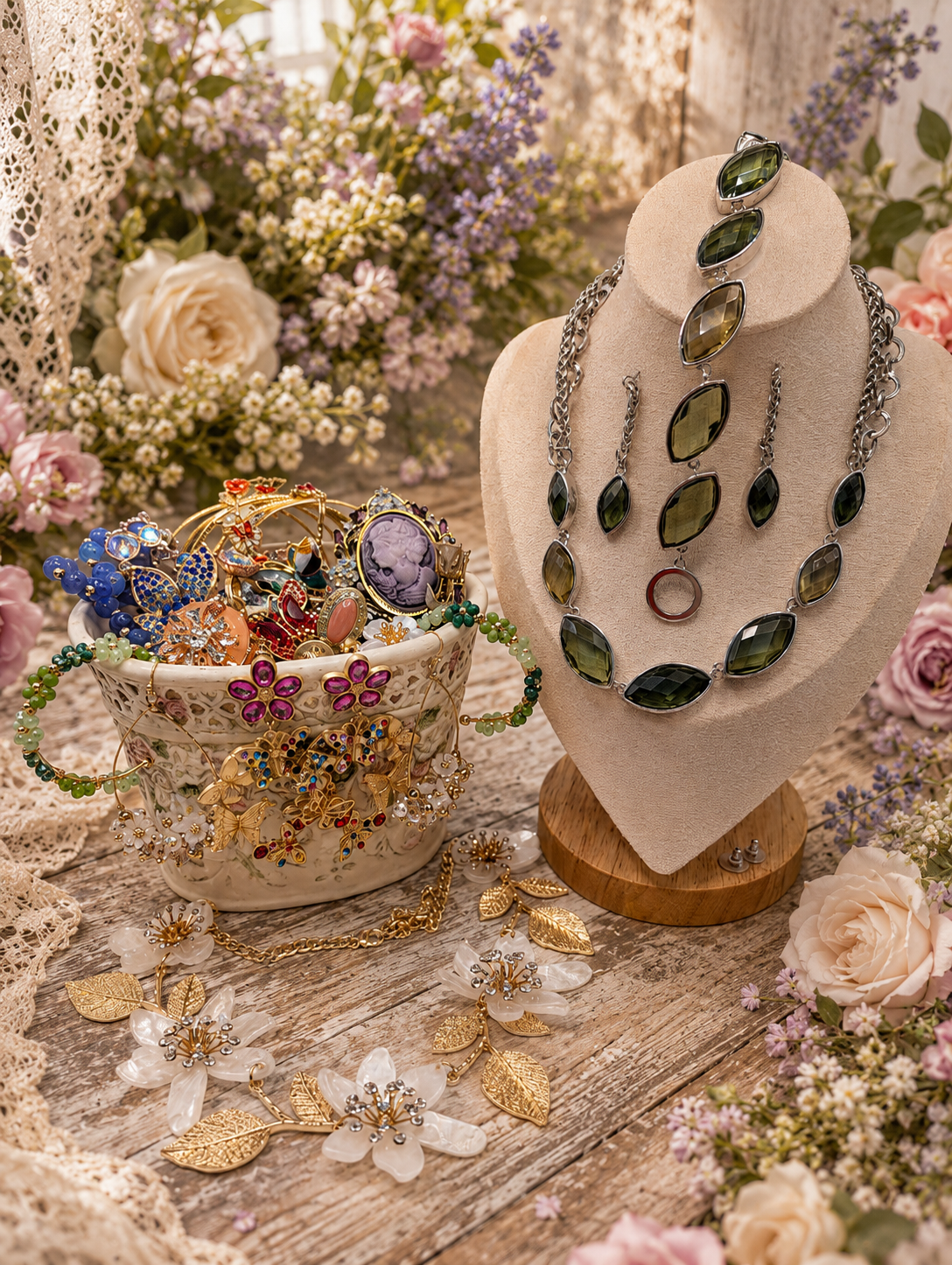 Enchanted Garden Jewelry Jar