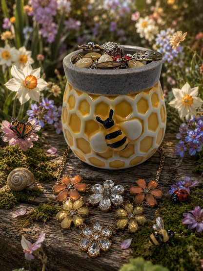 Honeycomb Treasure Jewelry Jar