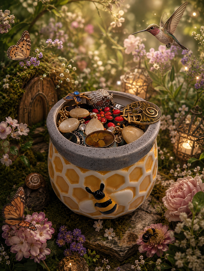 Honeycomb Treasure Jewelry Jar