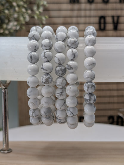 Howlite 8mm Beaded Bracelet - Healing Energy