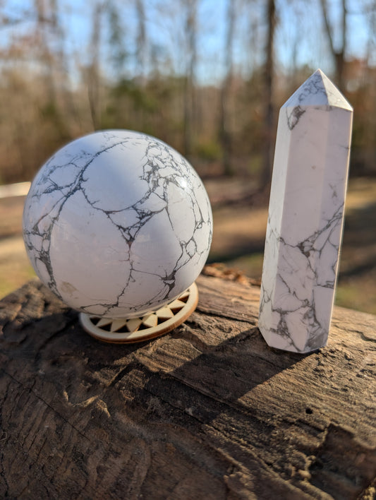 Howlite Sphere & Tower Bundle A