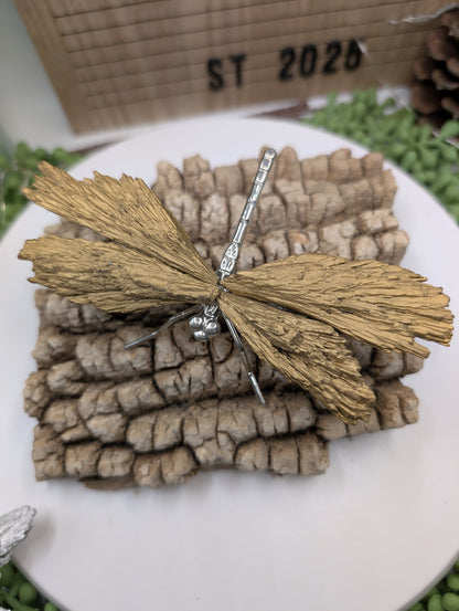 Kyanite Dragonfly Sculpture with Feathered Kyanite Wings