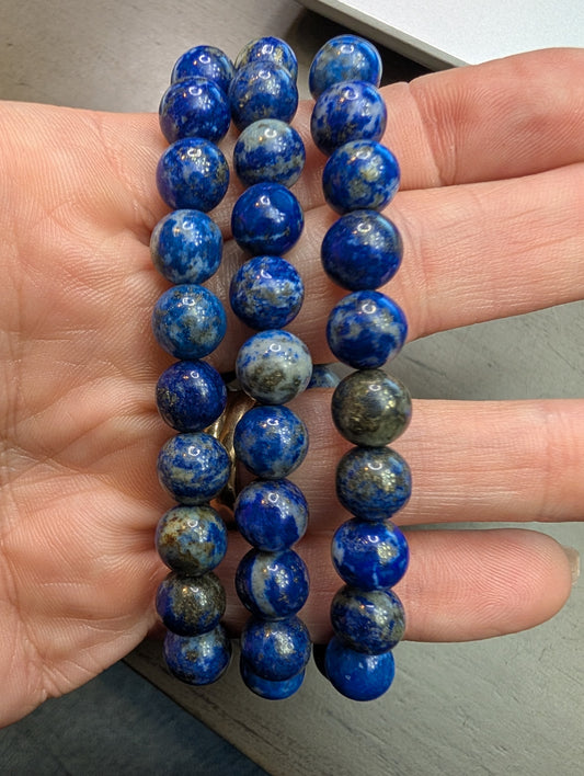 Lapis Lazuli 8mm Beaded Bracelet